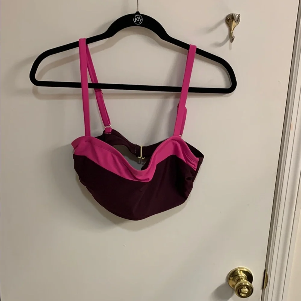 Stylish Pink and Brown Bikini Top
